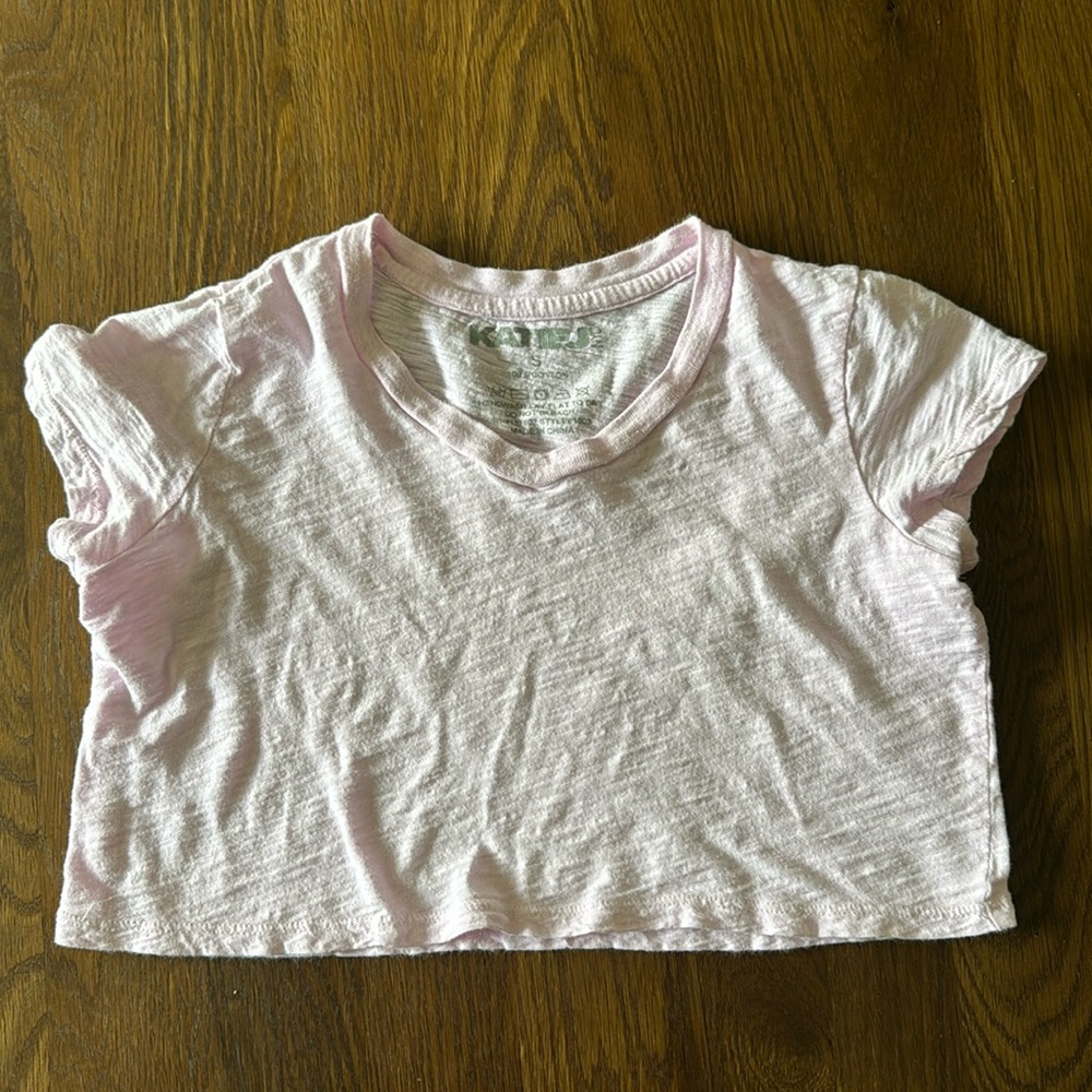 Katie J girls baby pink crop tee size small